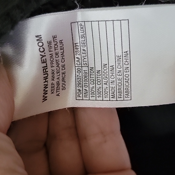 Hurley front zip cardigan, hooded sweater. Size Medium - Picture 8 of 8